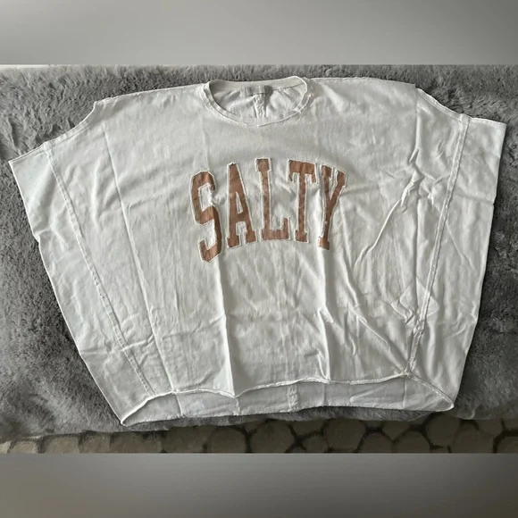 Free People X Ragabond Salty Shasta Tee Womens XSmall Oversized White - Picture 4 of 5